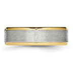 Stainless Steel Polished Yellow IP-plated w/CZ 6mm Grooved Band