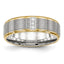 Stainless Steel Polished Yellow IP-plated w/CZ 6mm Grooved Band