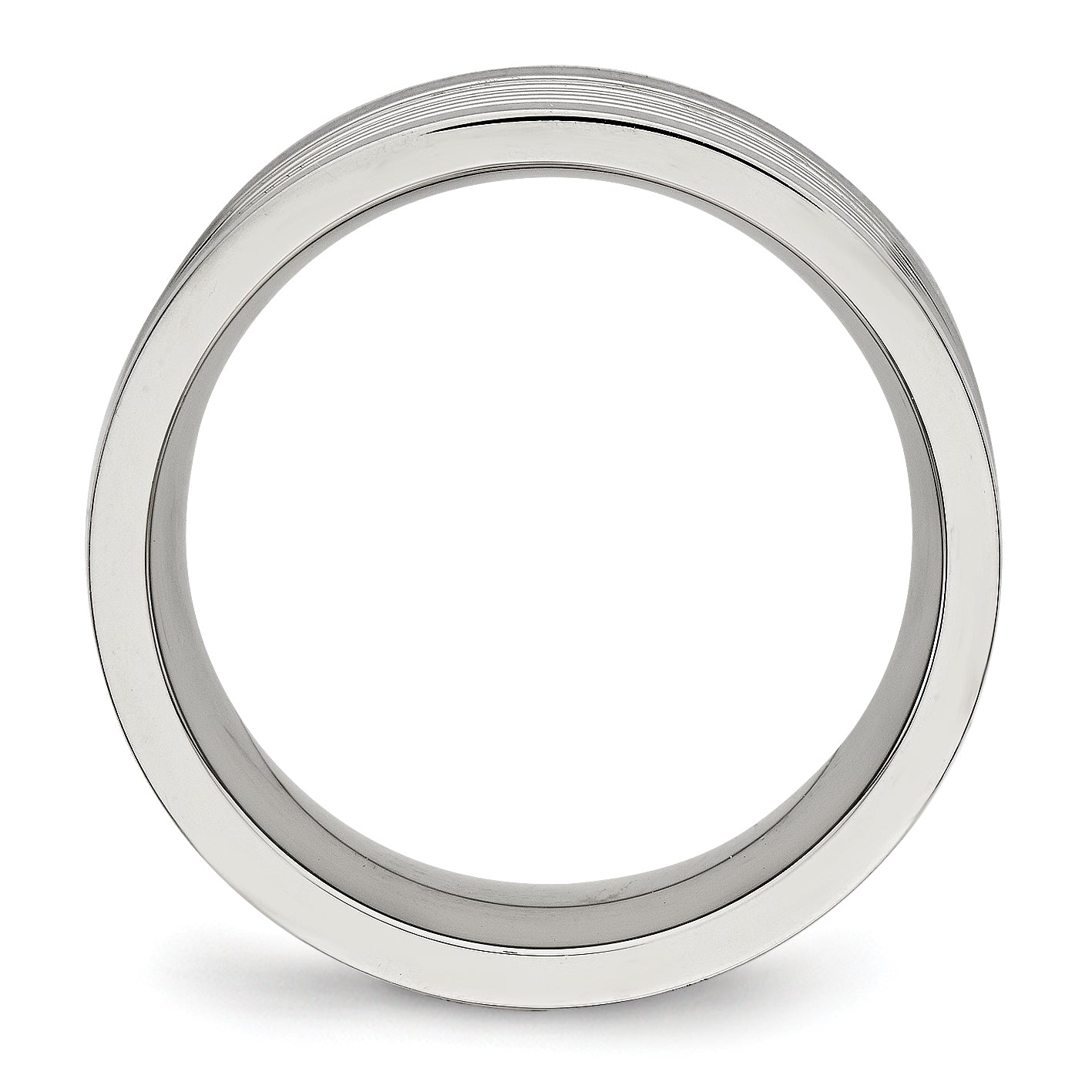 Stainless Steel Polished Grooved 8mm Comfort Fit Band Secondary image