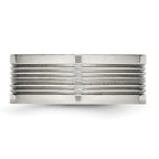 Stainless Steel Polished Grooved 8mm Comfort Fit Band
