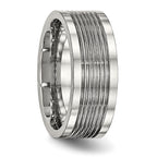 Stainless Steel Polished Grooved 8mm Comfort Fit Band