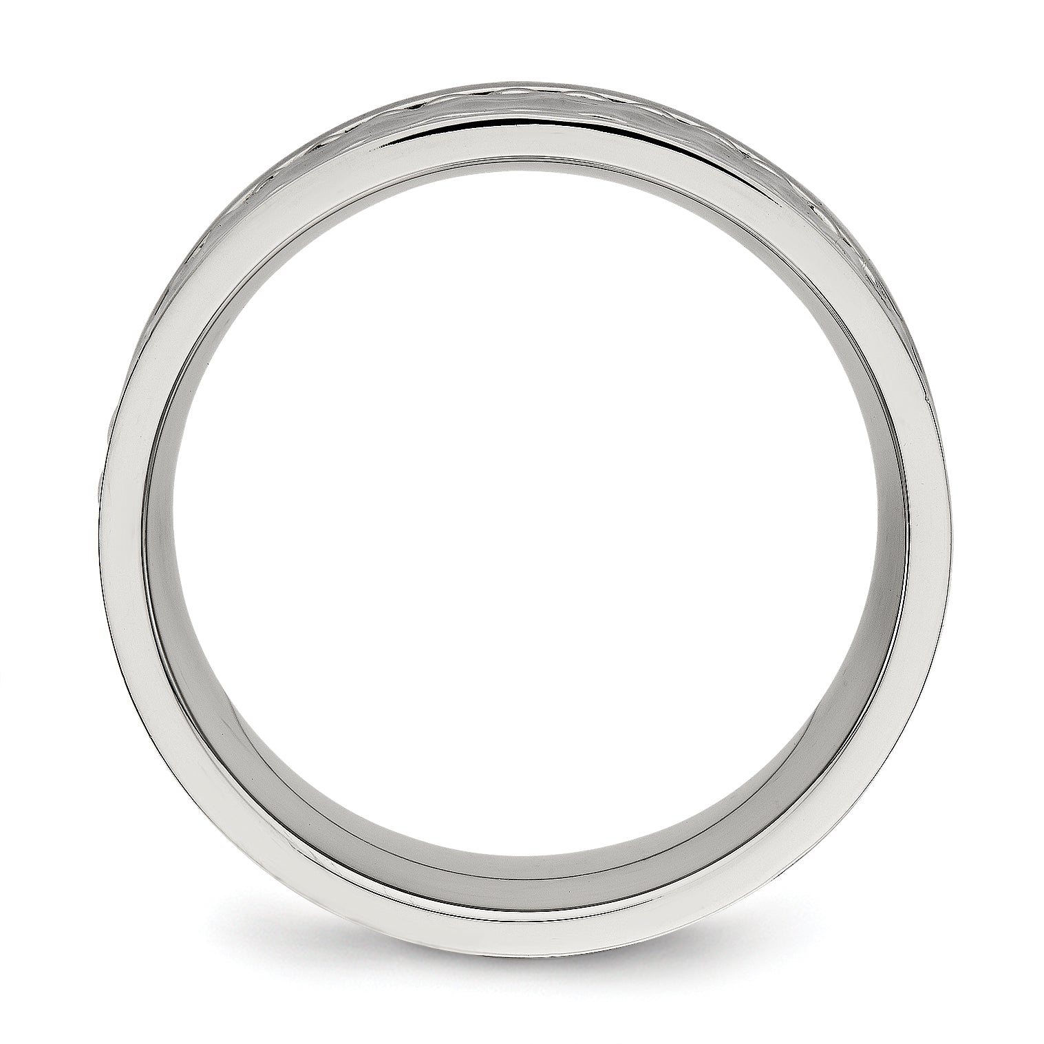 Hammered Comfort-Fit Wedding Band in Stainless Steel, 8mm Secondary image
