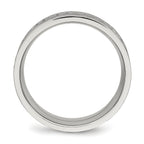 Chisel Stainless Steel Polished and Hammered 8mm Comfort Fit Band