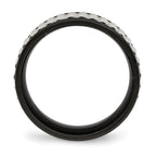 Studded Wedding Band in Black-Plated Stainless Steel, 9mm - Sophia Jewelers