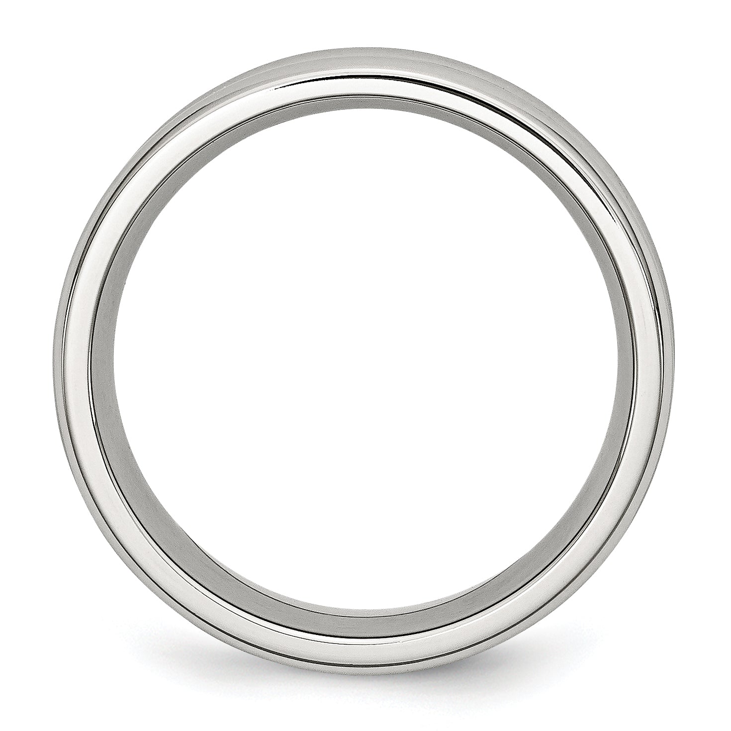 Chisel Stainless Steel Polished with Black Carbon Fiber Inlay 8mm Band