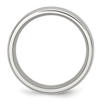 Chisel Stainless Steel Polished with Black Carbon Fiber Inlay 8mm Band
