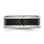 Chisel Stainless Steel Polished with Black Carbon Fiber Inlay 8mm Band