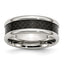 Chisel Stainless Steel Polished with Black Carbon Fiber Inlay 8mm Band