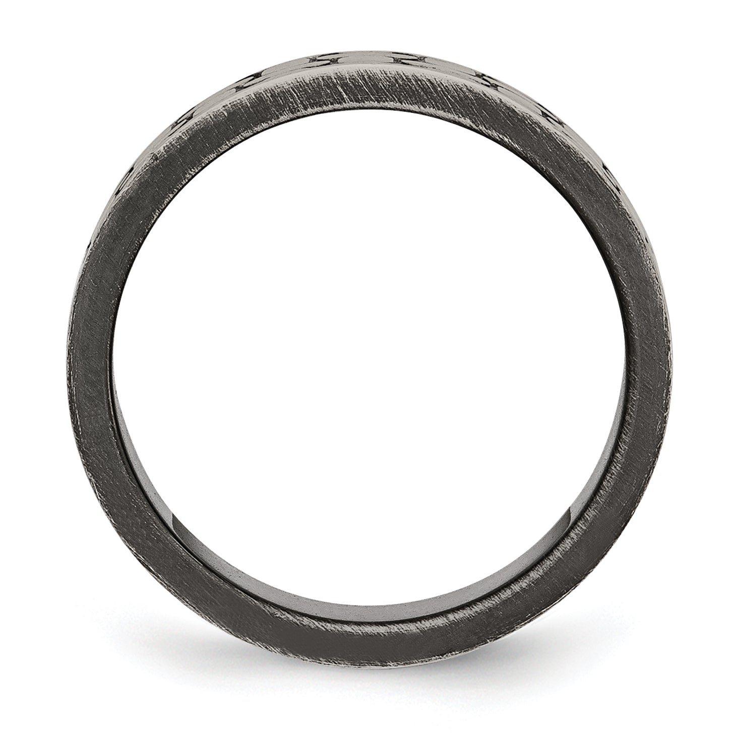 Stainless Steel Antiqued Brushed and Textured 7.75mm Flat Band Secondary image