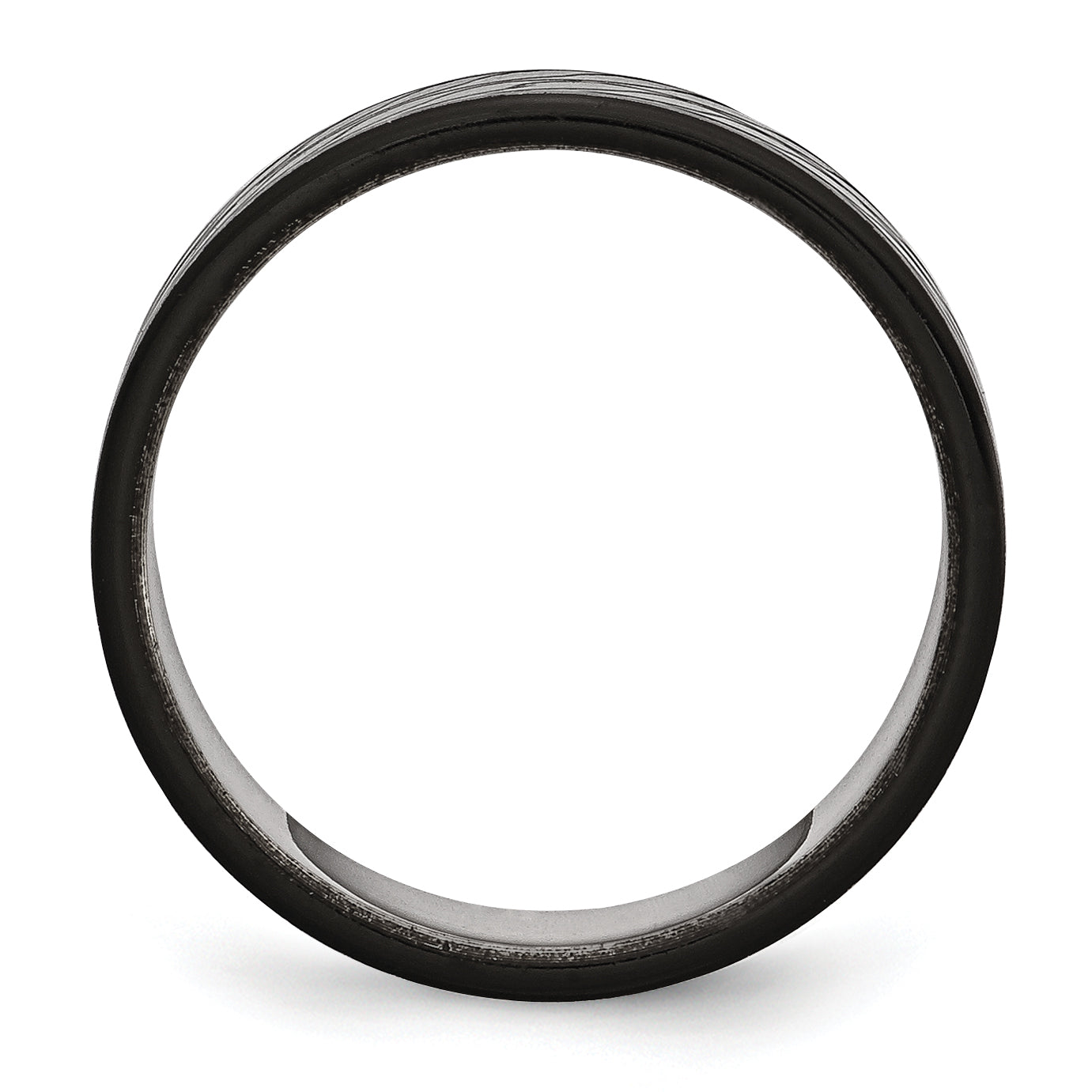 Chisel Stainless Steel Polished Black IP-plated Diamond-Cut 8mm Band