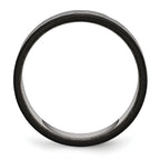 Chisel Stainless Steel Polished Black IP-plated Diamond-Cut 8mm Band