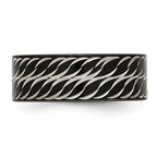 Chisel Stainless Steel Polished Black IP-plated Diamond-Cut 8mm Band