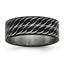 Chisel Stainless Steel Polished Black IP-plated Diamond-Cut 8mm Band