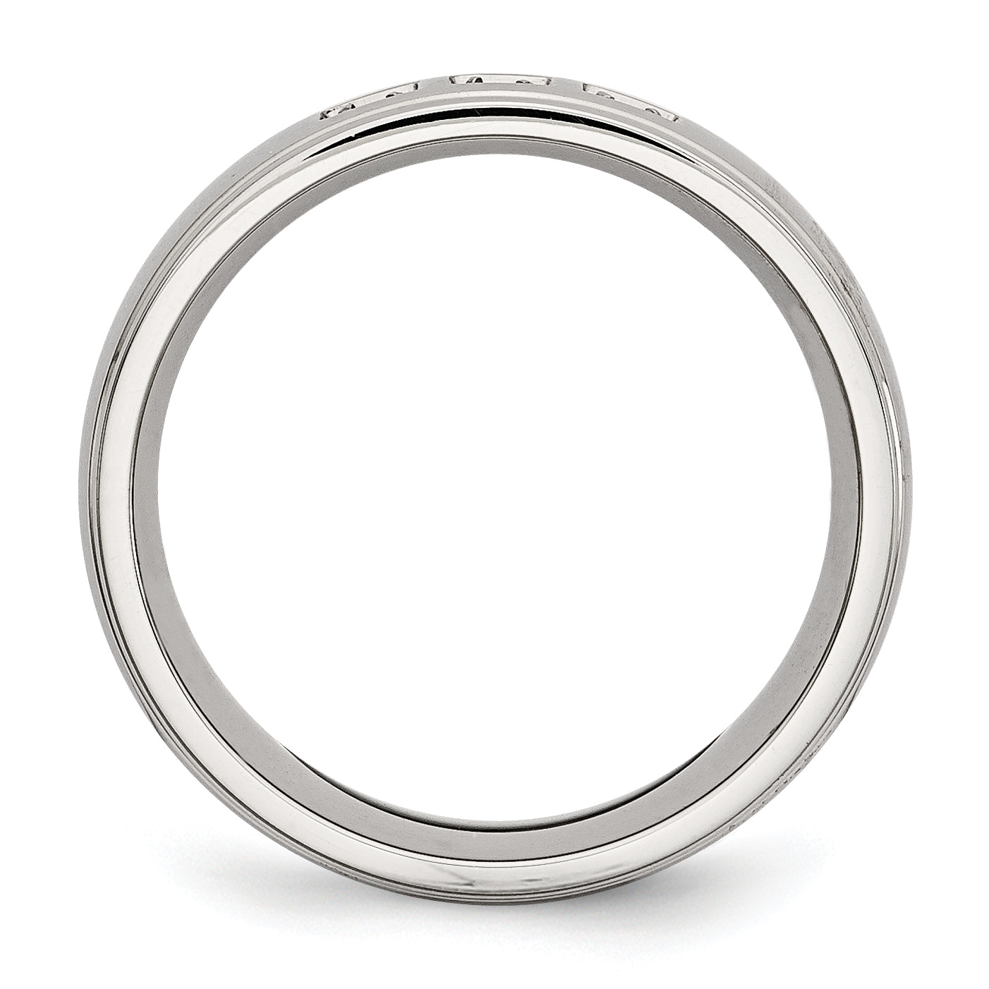 Stainless Steel Polished with CZ Ring Secondary image
