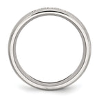 Stainless Steel Polished with CZ Ring