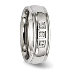 Stainless Steel Polished with CZ Ring