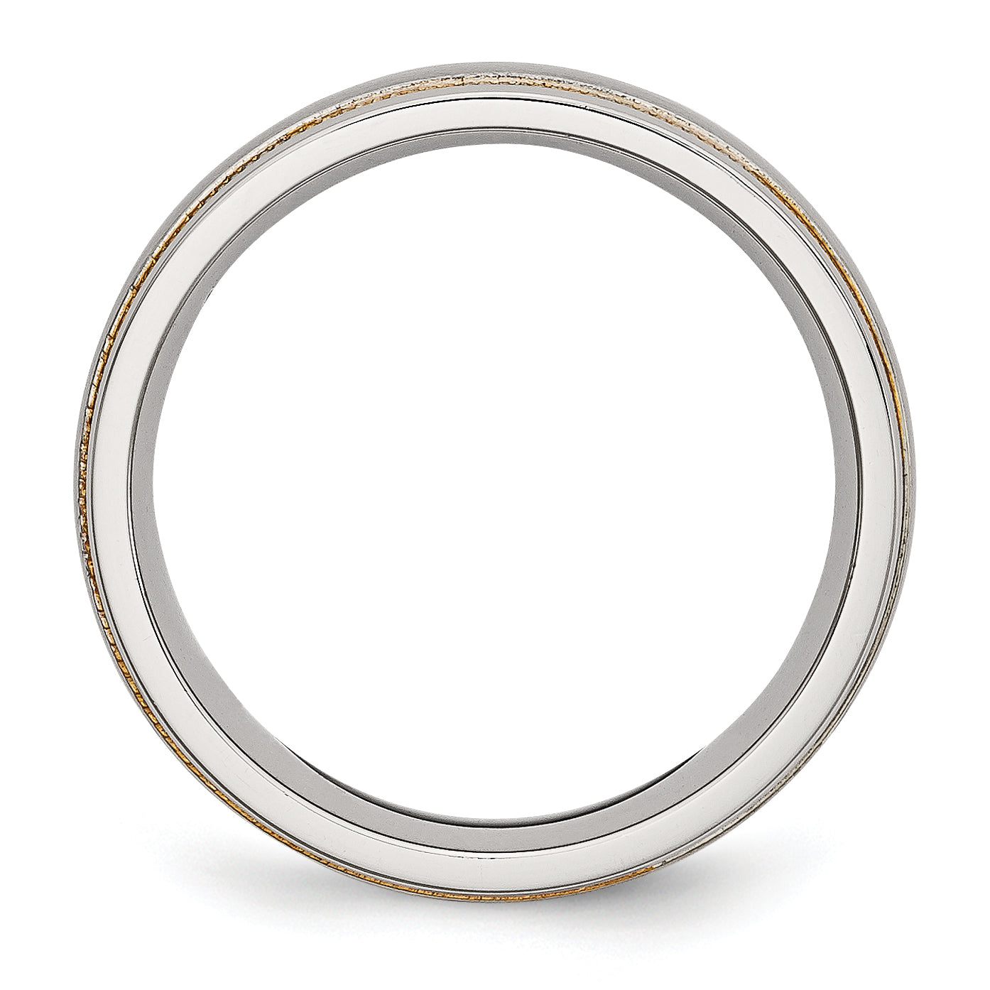 Stainless Steel Brushed and Polished Yellow IP-plated Band