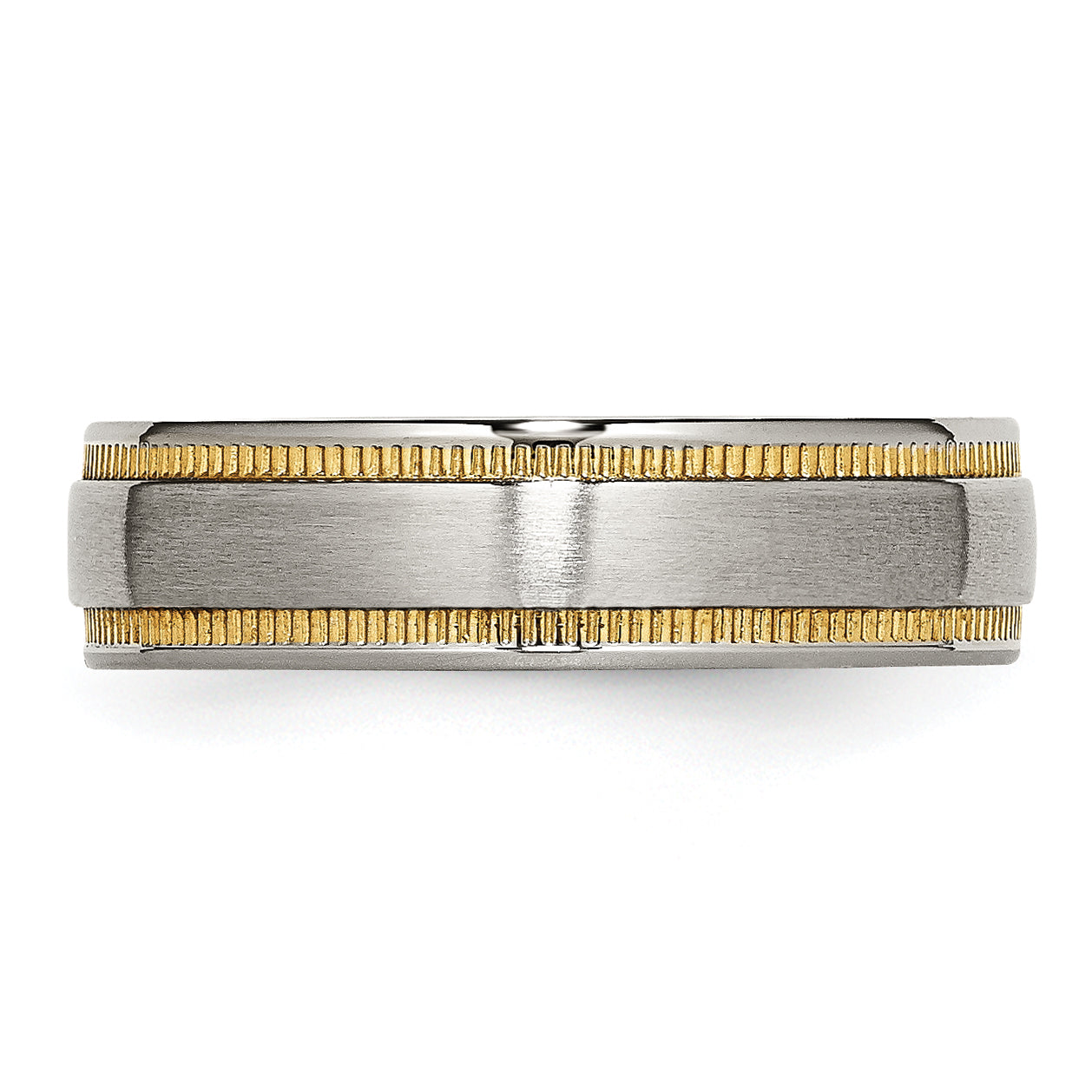 Stainless Steel Brushed and Polished Yellow IP-plated Band Secondary image