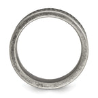 Chisel Stainless Steel Antiqued Gun Metal IP-plated Beaded 10mm Flat Band