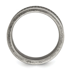 Chisel Stainless Steel Antiqued Gun Metal IP-plated Beaded 10mm Flat Band