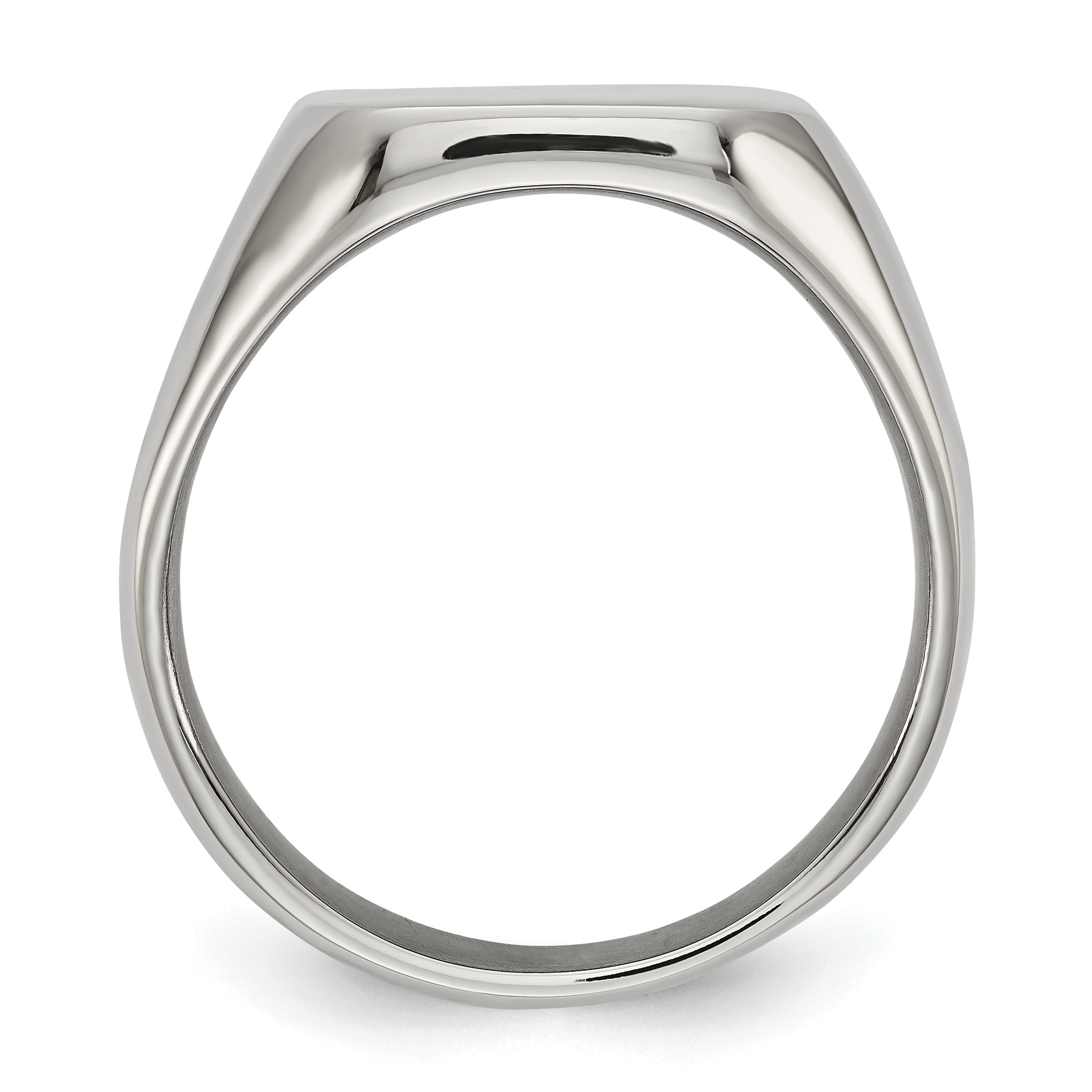 Chisel Stainless Steel Polished Signet Ring Secondary image
