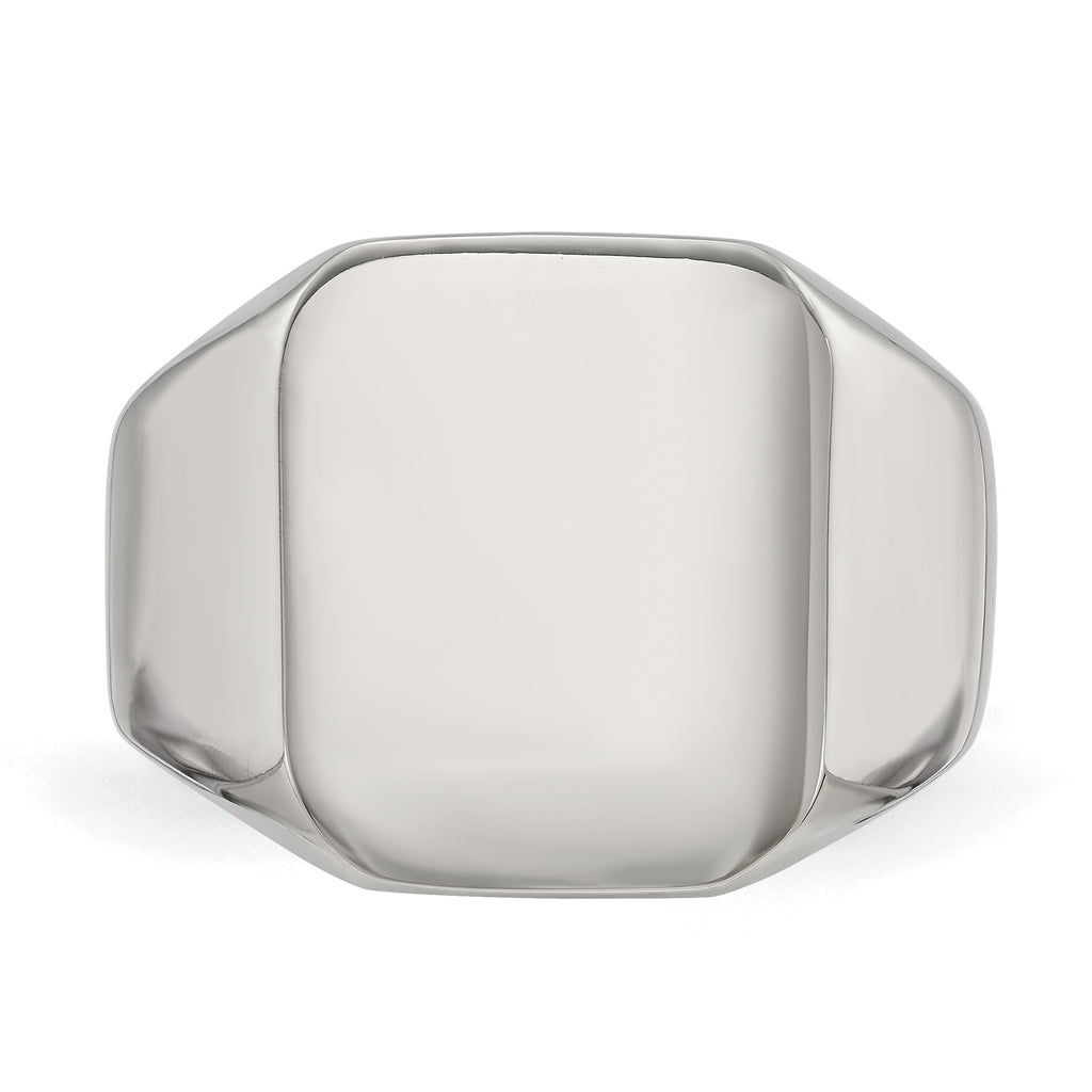 Chisel Stainless Steel Polished Signet Ring