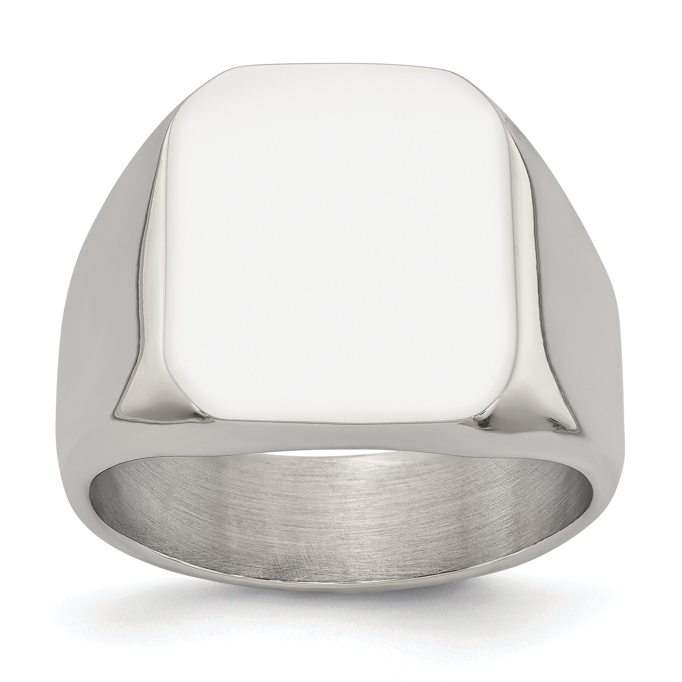 Chisel Stainless Steel Polished Signet Ring Main image