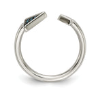 Chisel Stainless Steel Polished with Reconstructed Turquoise Triangle Ring