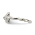 Chisel Stainless Steel Polished with Reconstructed Turquoise Triangle Ring