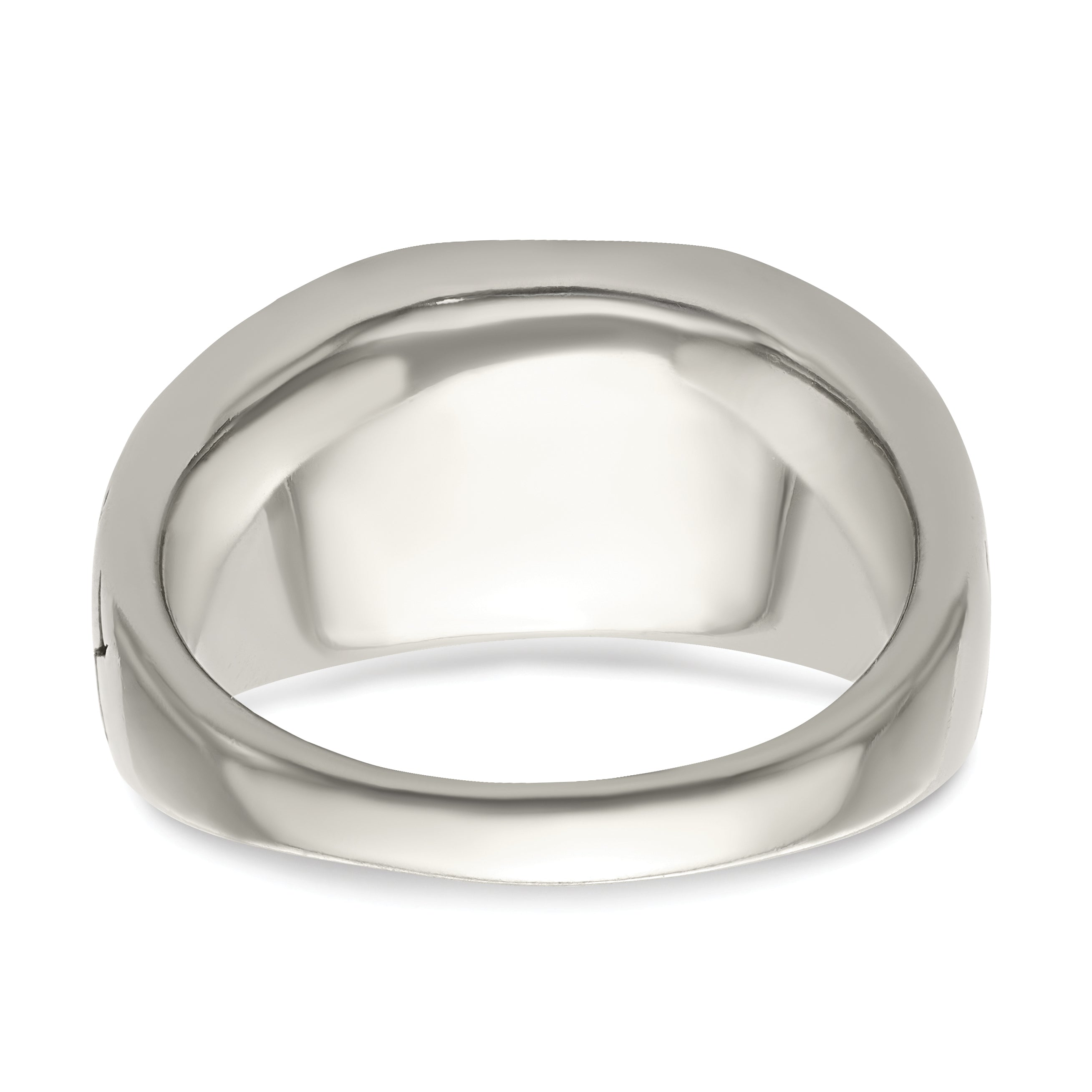 Chisel Stainless Steel Antiqued and Polished Yellow IP-plated with Crystal Cross Ring