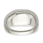 Chisel Stainless Steel Antiqued and Polished Yellow IP-plated with Crystal Cross Ring