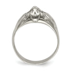 Chisel Stainless Steel Antiqued and Polished Lion Head Ring