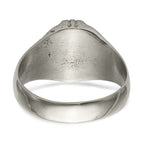 Chisel Stainless Steel Antiqued and Polished Lion Head Ring