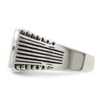 Chisel Stainless Steel Polished with CZ Signet Ring