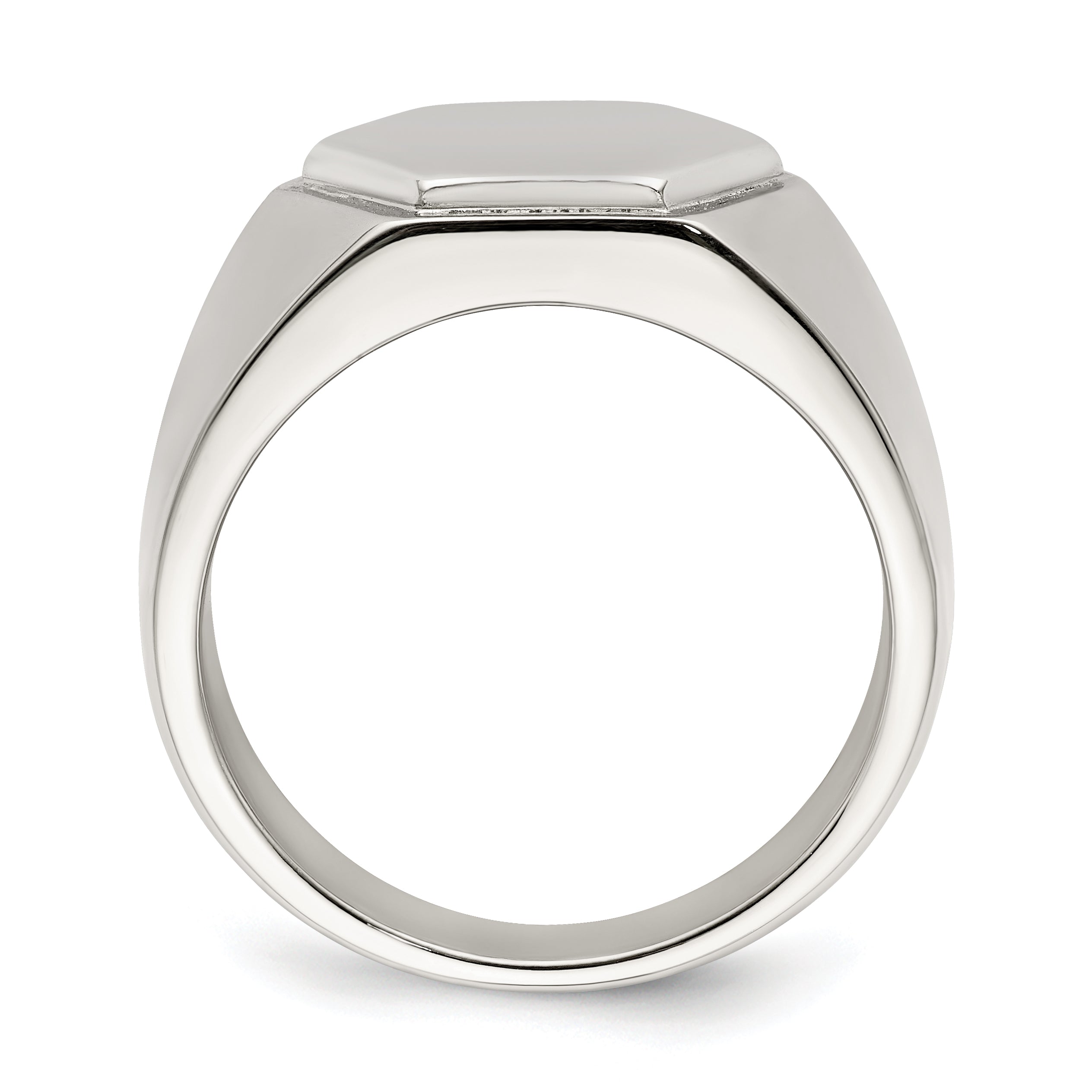 Chisel Stainless Steel Polished Signet Ring Secondary image