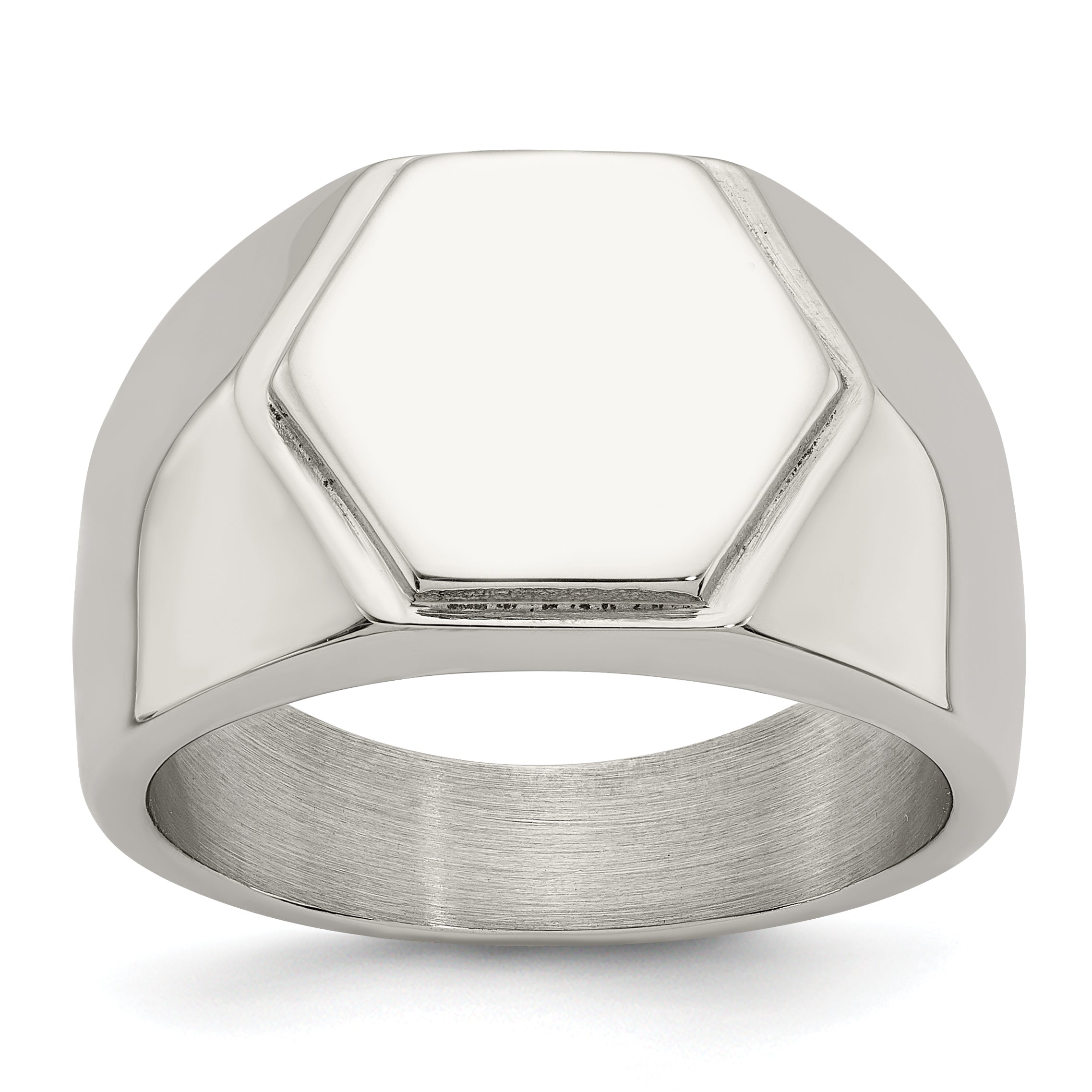 Chisel Stainless Steel Polished Signet Ring Main image