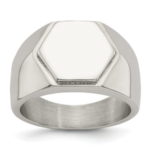 Chisel Stainless Steel Polished Signet Ring