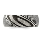 Chisel Damascus Steel Polished 8mm Band