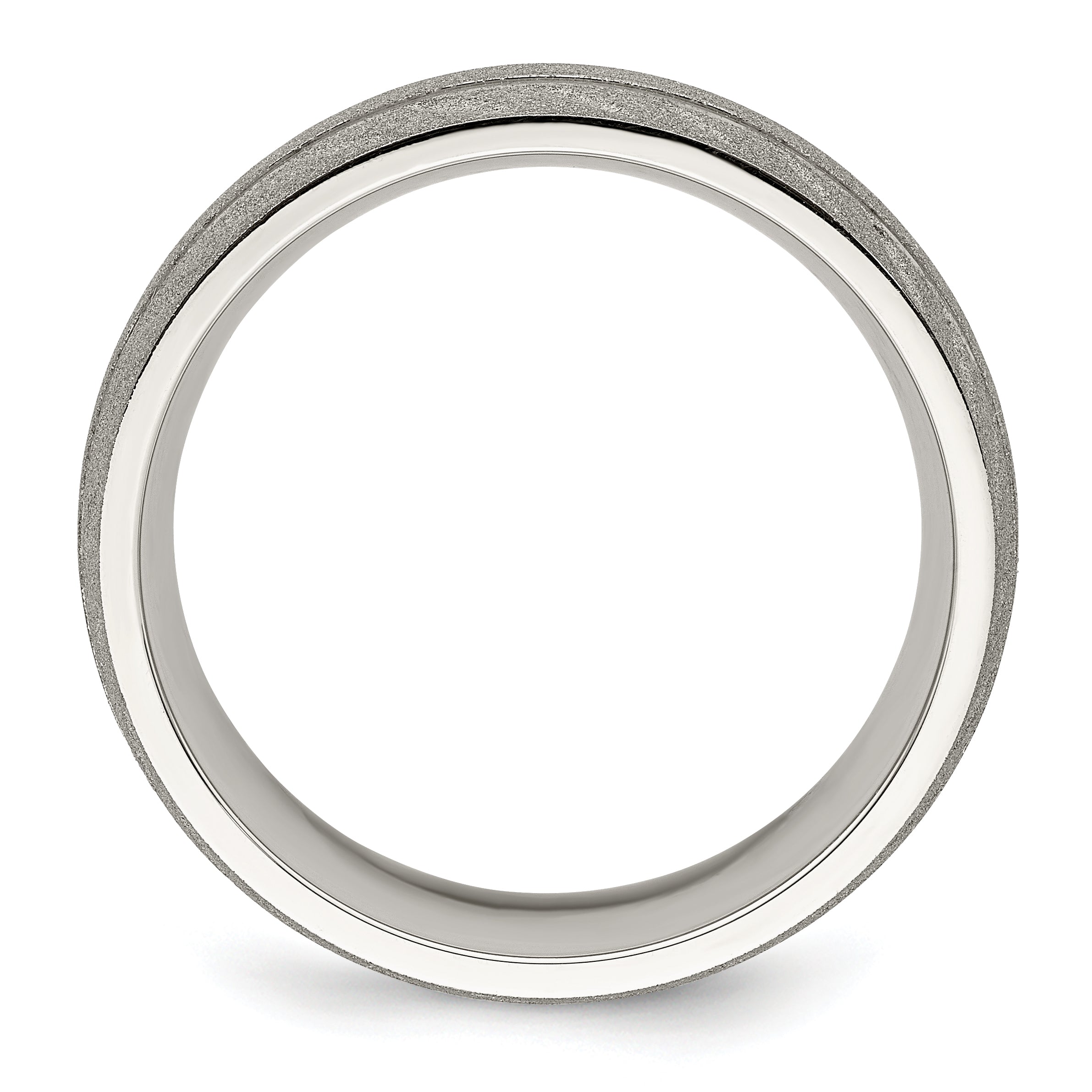 Polished & Satin Wedding Band in Stainless Steel, 8mm Secondary image