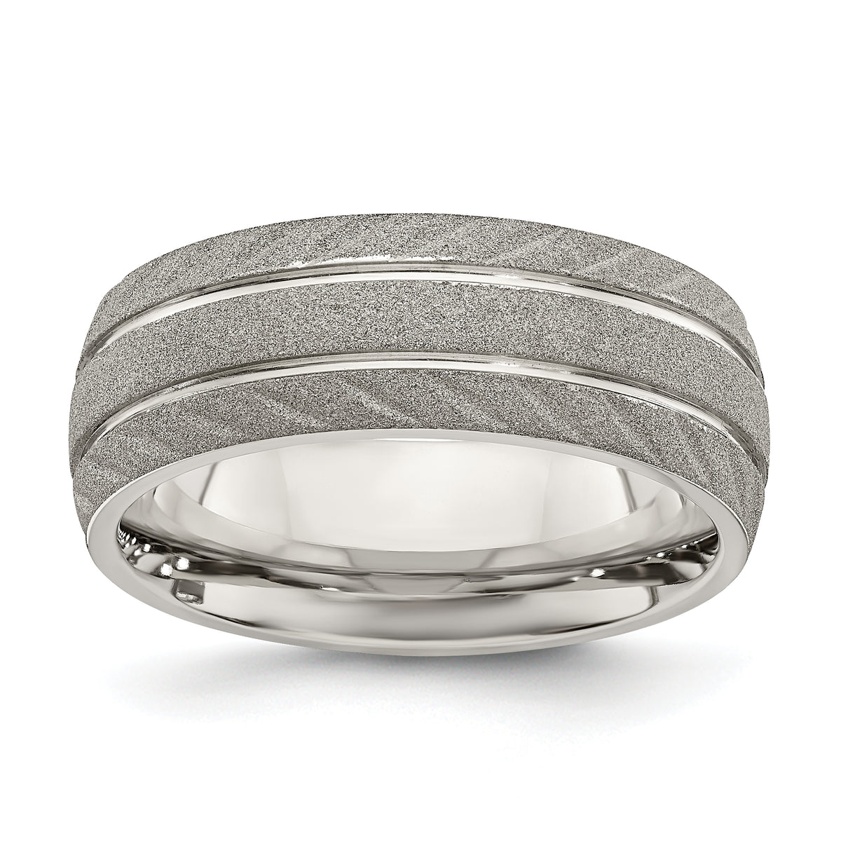 Chisel Stainless Steel Polished and Satin 8mm Band