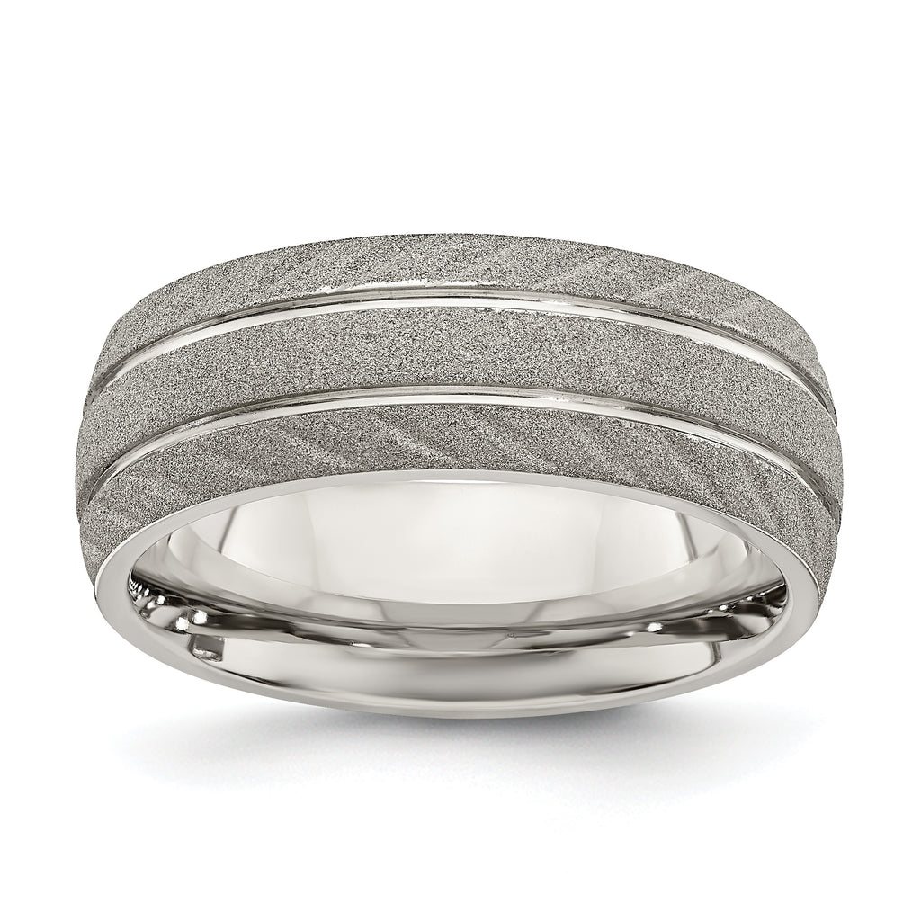 Chisel Stainless Steel Polished and Satin 8mm Band
