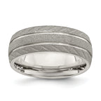Chisel Stainless Steel Polished and Satin 8mm Band