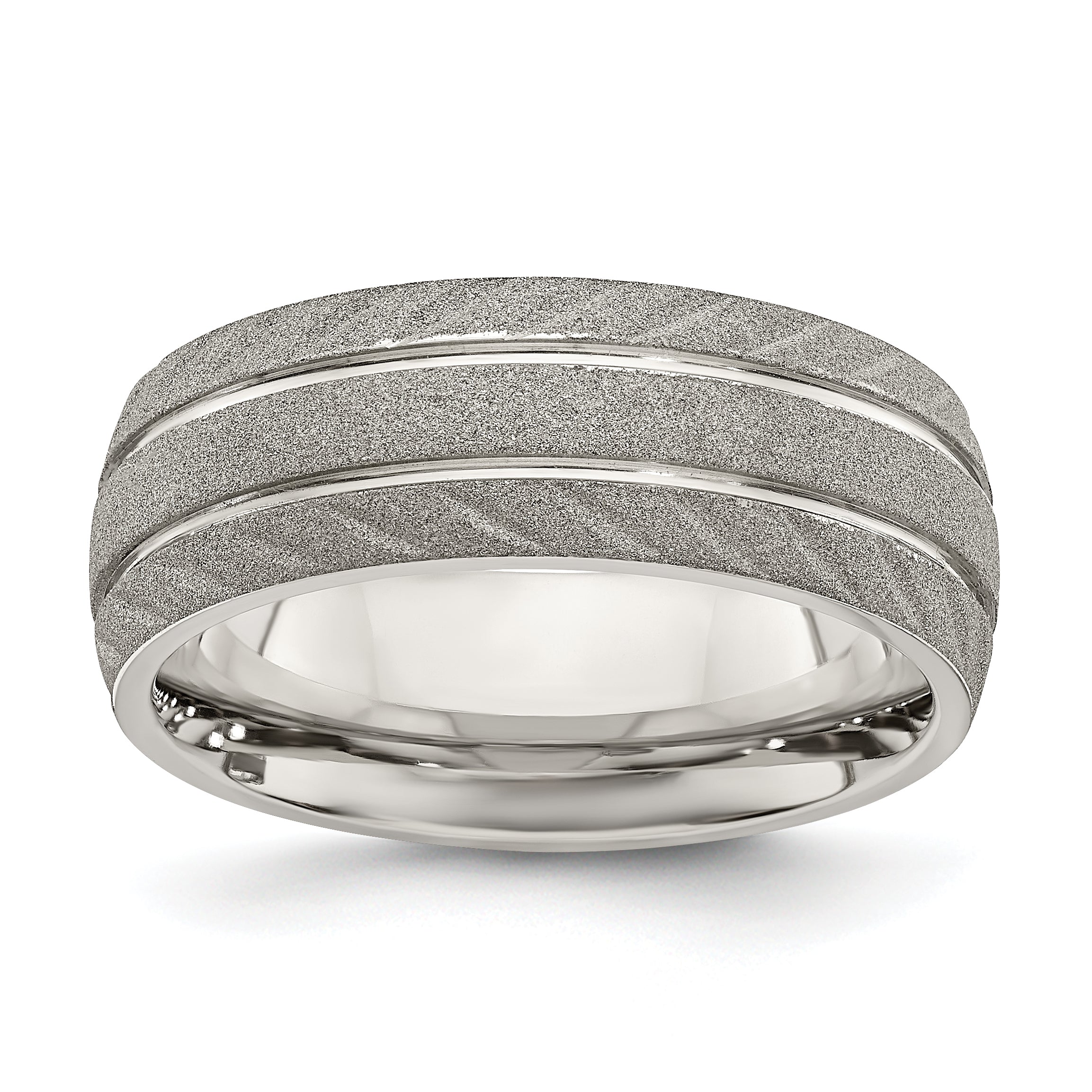 Chisel Stainless Steel Polished and Satin 8mm Band