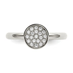 Stainless Steel Polished with CZ Circle Ring