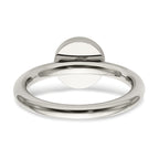 Stainless Steel Polished with CZ Circle Ring
