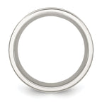 Chisel Stainless Steel Polished with Wood Inlay Deer Design 8mm Band