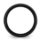 Chisel Stainless Steel Polished Black IP-plated with Carbon Fiber Inlay 8mm Band