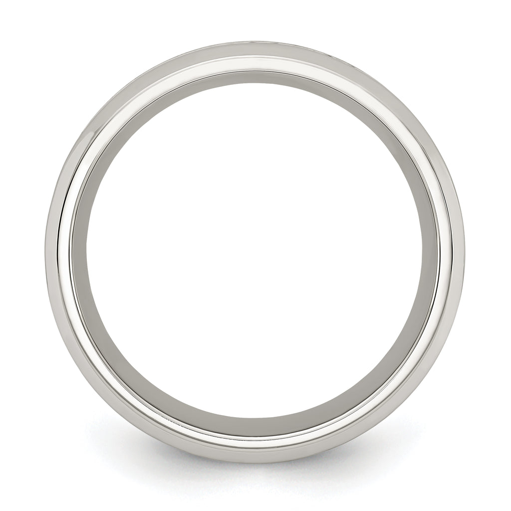 Chisel Stainless Steel Polished with Yellow IP-plated Inlay Design 8mm Band