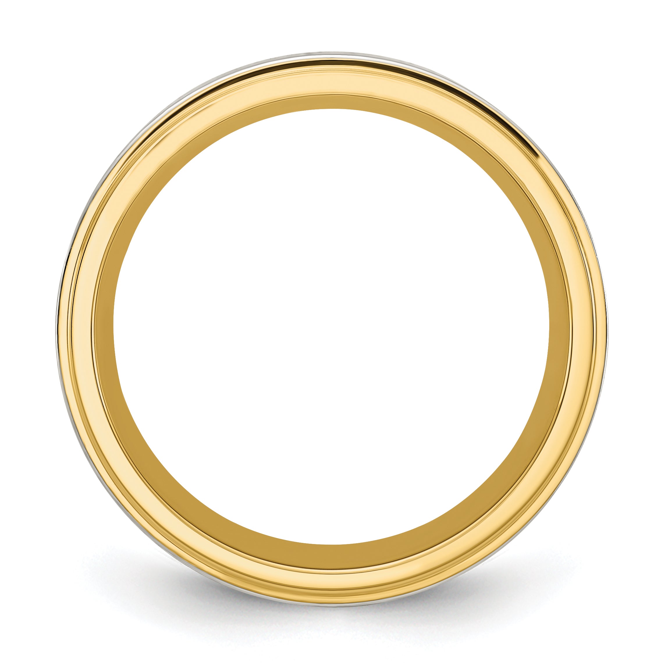 Two-Tone Wedding Band in Stainless Steel with Gold IP Plating, 8mm Secondary image