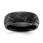 Chisel Stainless Steel Black IP-plated Brushed Center 8.00mm Band